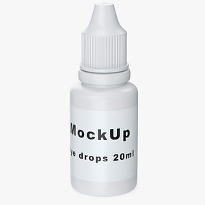 3D Eye Dropper Bottle 20ml Mockup model