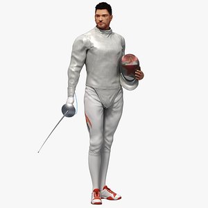 Male Fencer Sabre Animated HQ 3D