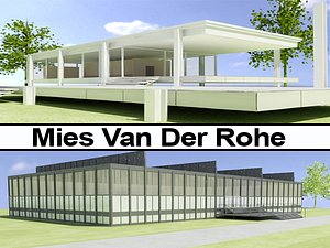 modern ludwig mies 3d max