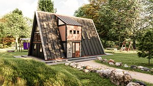 3D A - Frame tiny house two Storey  3ds max lumion