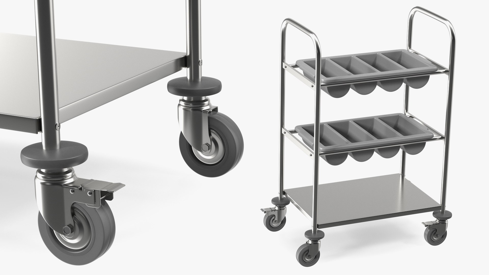 Tray Cutlery Trolley Empty 3D model preview