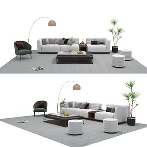 3D model Fabric sofa set 23