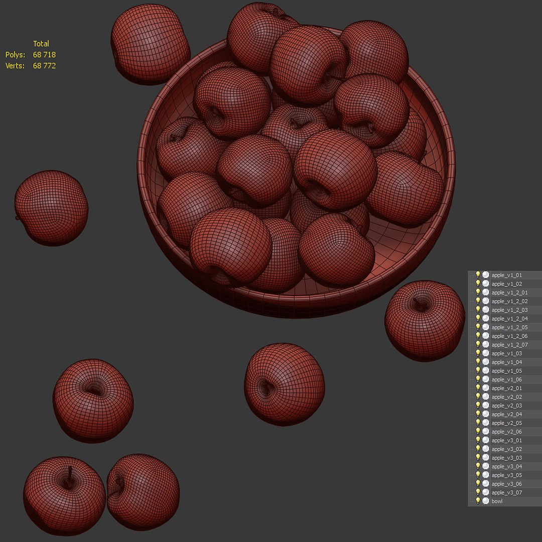 3D Apples Bowl Photogrammetry - TurboSquid 1618178