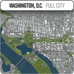 3D city washington surrounding area model