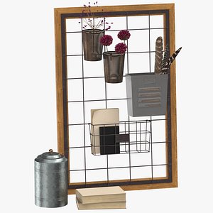 steel wire wall organizer 3D
