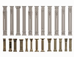 3D Column Pillar Plaster Molding Decoration model