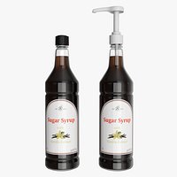 Coffee flavor syrup bottle with pump