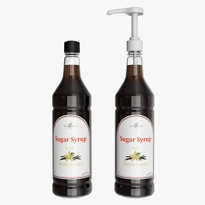 Coffee flavor syrup bottle with pump