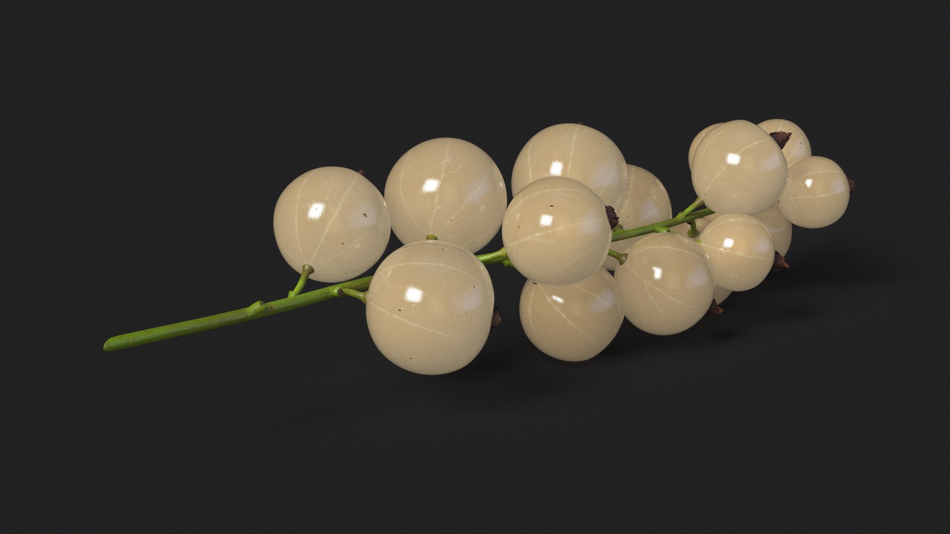 3D Model White Currant Berry Cluster - TurboSquid 2295980