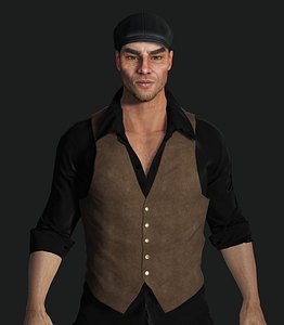 AAA 3D REALISTIC CHARACTER - EUROPEAN BOUNCER 1920 ERA NPC 3D