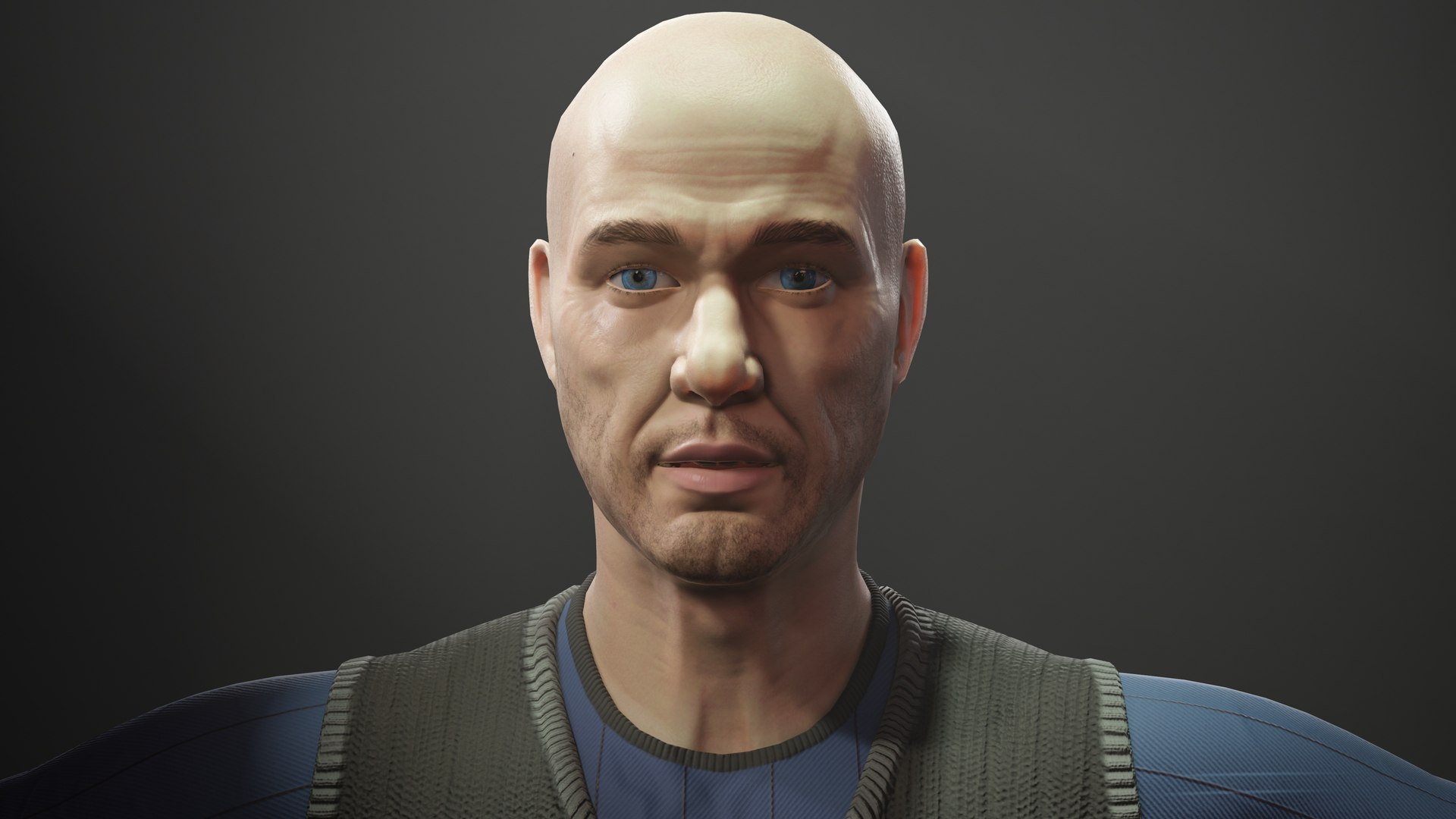 Man bald 3D model - TurboSquid 1521873