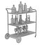 3D bar cart terrace trolley
