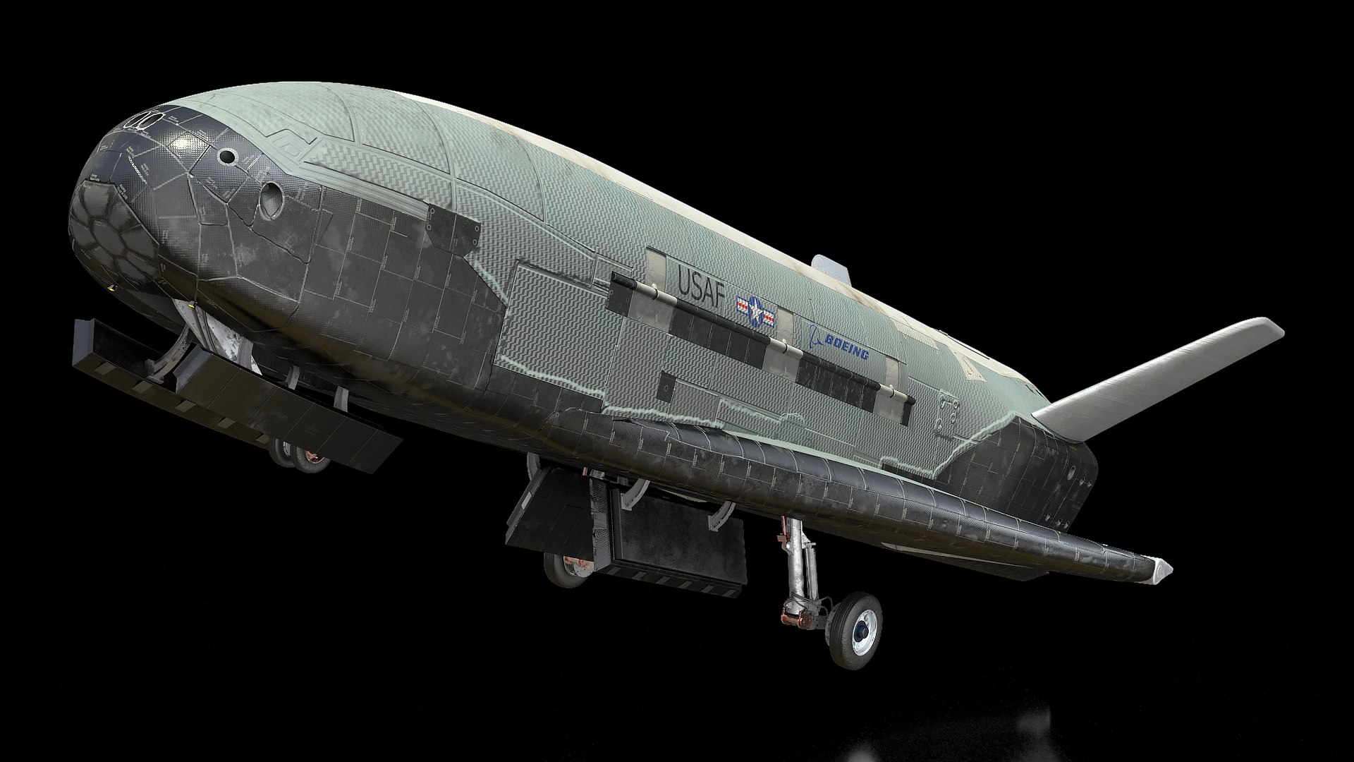 Boeing X-37b Reusable Robotic Spacecraft Rigged 3D model preview