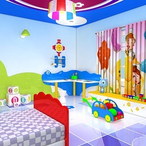 3d obj cartoon bed