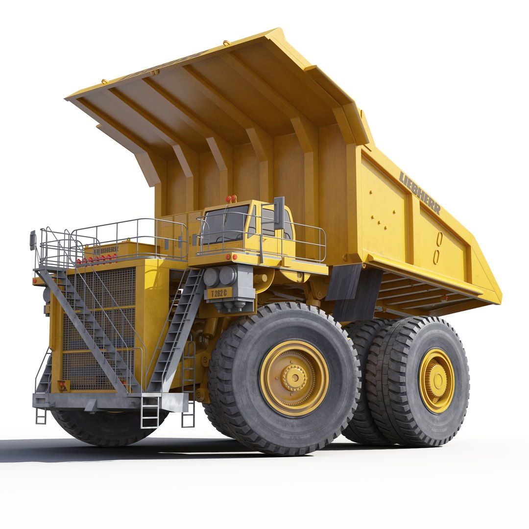 Mining Truck Liebherr Yellow Rigged 3D Model 3D model preview