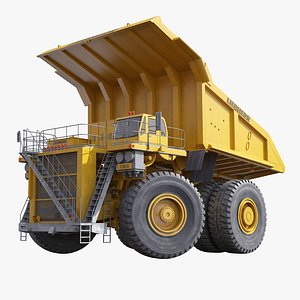 mining truck liebherr yellow 3d model