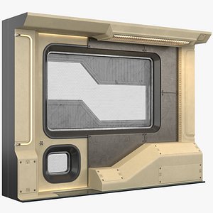 Interior Sci-fi part with windows PBR