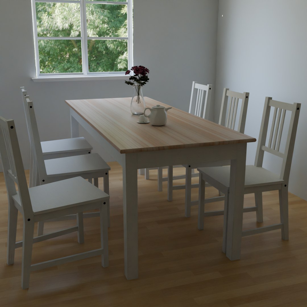 Dining Set IKEA PINNTORP STEFAN 3D Model - TurboSquid 2403220