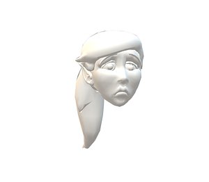 3D female head sad model