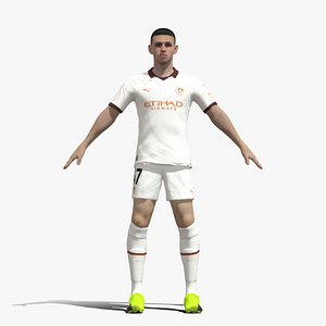 3D T-Pose Rigged Phil Foden Manchester City 23-24