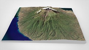 Volcano Lewotolok Indonesia 3D