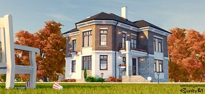 cottage houses 3d model