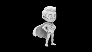 3D Cartoon Superhero Boy 3D Print Model