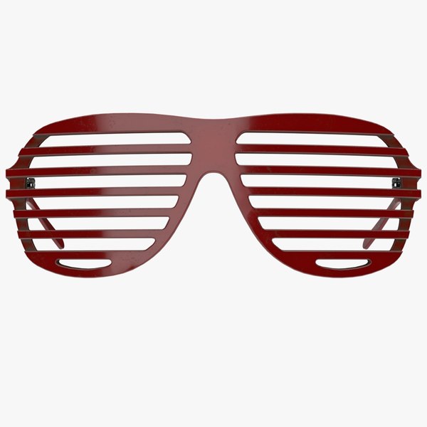 Shutter Shades Sunglasses - Dirty Red Plastic - Game Asset 3D