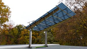 Lowpoly Solar Carport-L-2 Types-Steel Structure 3D model