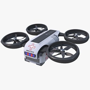Sci-fi Ambulance Drone Quadrocopter Concept