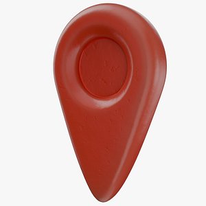 Simple Red scratched Plastic map marker model