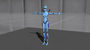 female robo charecter 3D