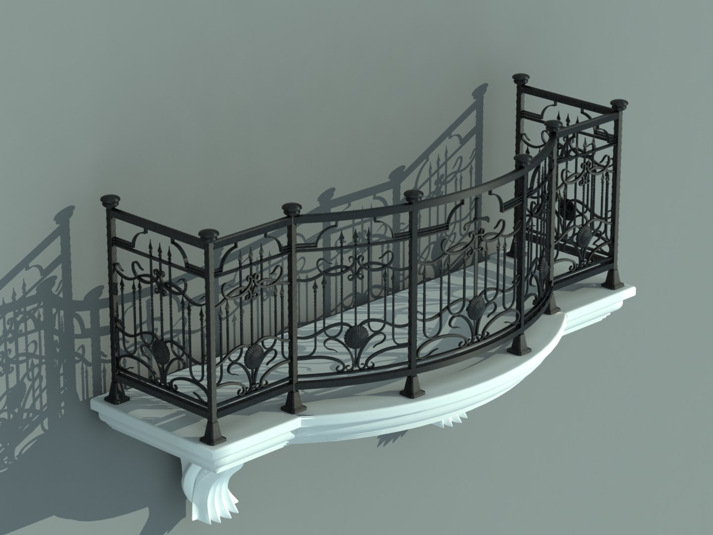 Architectural balcony model - TurboSquid 1374879
