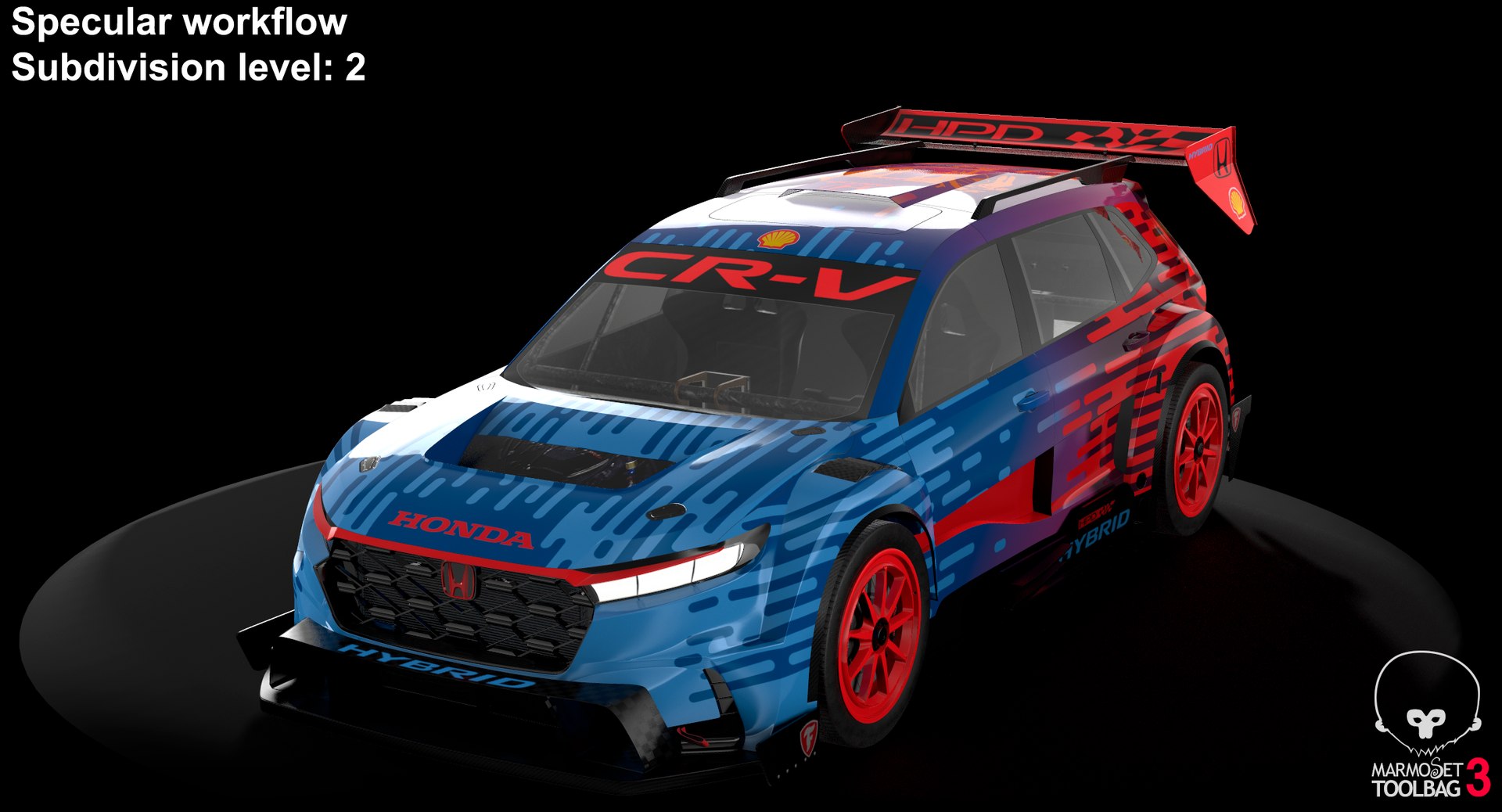 Honda CR-V HYBRID RACER model https://p.turbosquid.com/ts-thumb/z9/LHpPVb/Mv/screenshot016/png/1684137601/1920x1080/fit_q87/24dfb76941fe702f411371e711dcec5b3b35015b/screenshot016.jpg