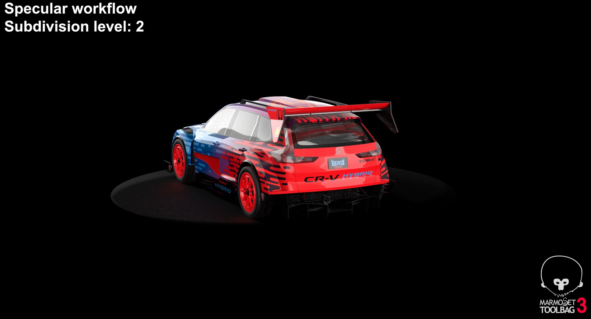 Honda CR-V HYBRID RACER model https://p.turbosquid.com/ts-thumb/z9/LHpPVb/hF/screenshot021/png/1684137604/1920x1080/fit_q87/6e481854a82fc8d6e70bbcb9bb1e562721c44a77/screenshot021.jpg