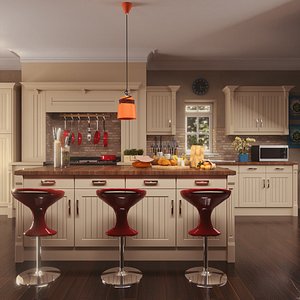 kitchen pbr setup octane model