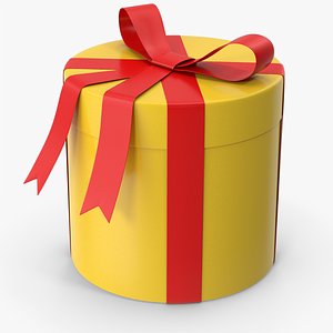 Yellow Gift Box 3D model