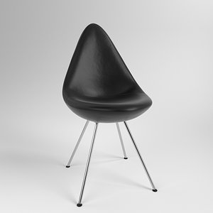 3D interior fritzhansen drop leather black