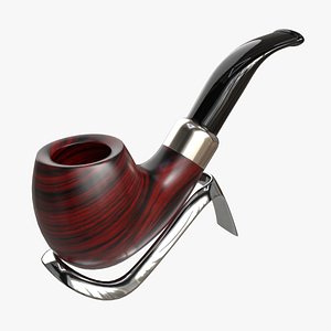 Smoking Pipe Bent Briar Wood 04 model