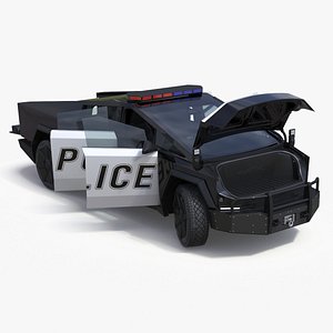Tesla Cybertruck Police Patrol Vehicle Rigged