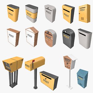 Wall & Garden Mounted Mailbox Bundle – Realistic 3D Models