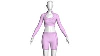 Girls Long Sleeve Crop With Biker Shorts