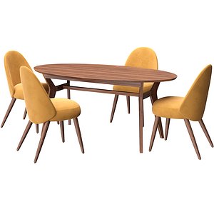 Table Jenson and chair Identities set 3D model