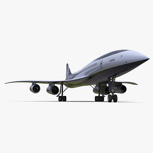Overture Supersonic Jet Aircraft Rigged for Maya