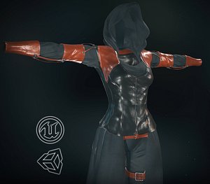 3D post apocalyptic female clothing