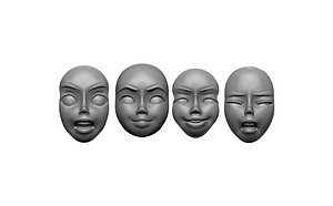 faces emotions 3D