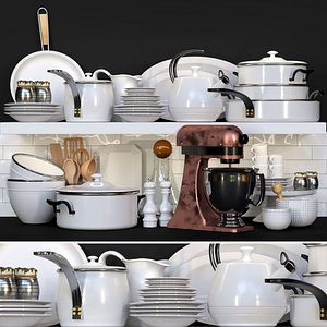 Kitchen appliances with kitchen utensils 3D - TurboSquid 1964219