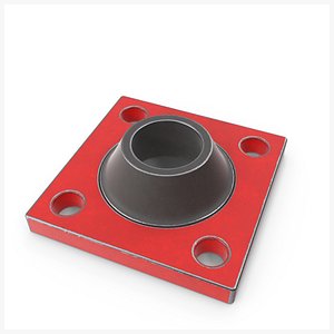 3D Square Flange Steel  New PBR 2 model