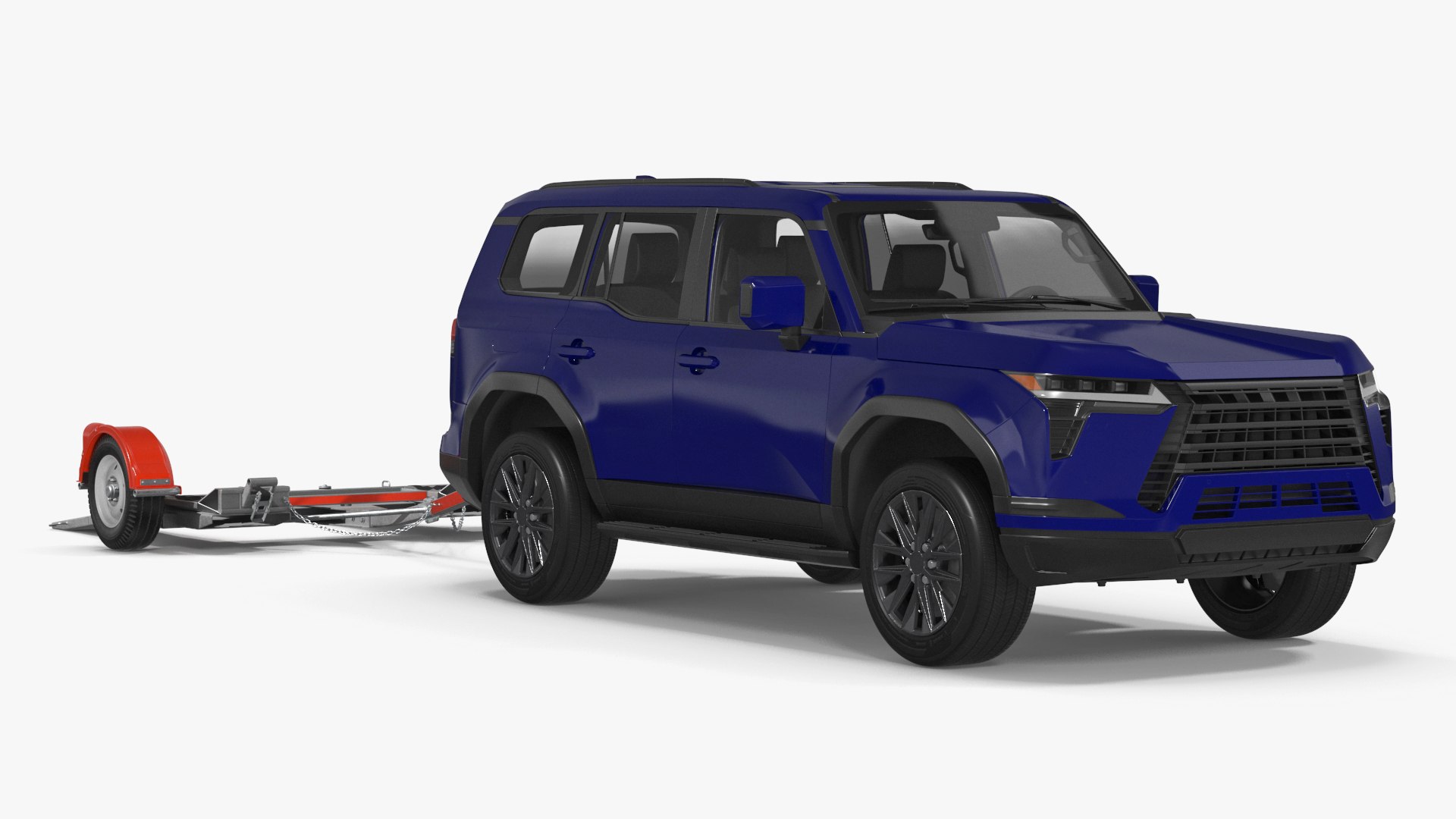 Luxury SUV with Axle Tow Dolly 3D model preview