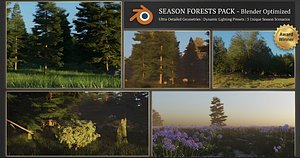 3D Seasonal Forest Pack 5 Environments PBR